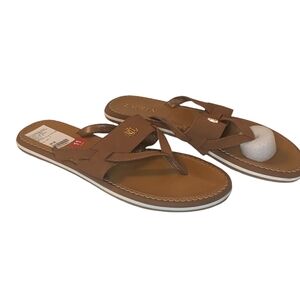 Lauren Ralph Lauren Rosalind Thong Sandals Size 11 Lauren Brown New!